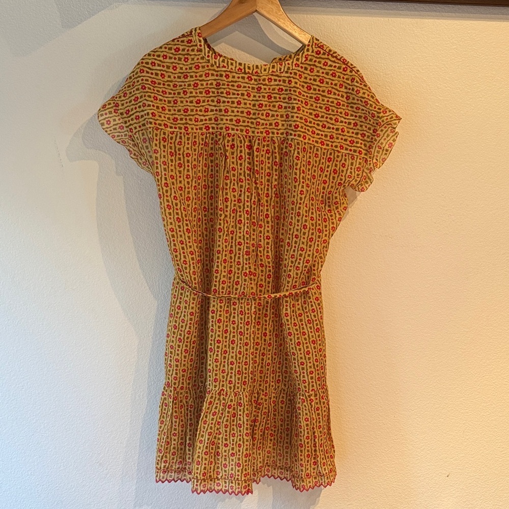 SALONI Bette Belted Silk Blend Voile Mini Dress, Daisy Trail, Size 2 - Picture 7 of 14